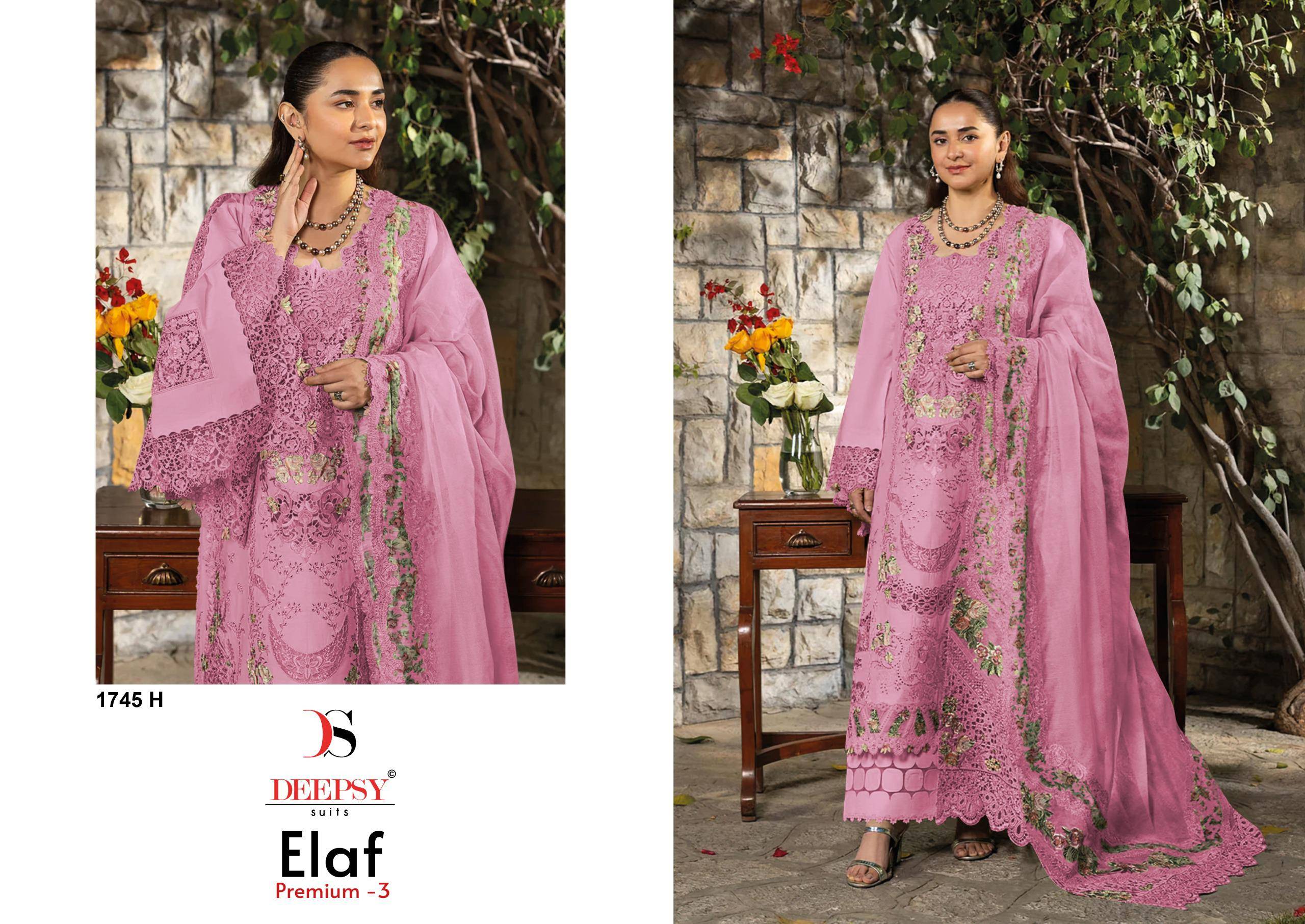 ELAF 1745 Series By DEEPSY SUITS Beautiful Pakistani Suits Wear Pure Cotton Dresses At Wholesale Price